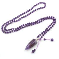 Natural Stone Perfume Bottle Necklace, with Zinc Alloy, Bullet, platinum color plated & Unisex 5mm Approx 32.28 Inch 