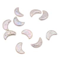 No Hole Cultured Freshwater Pearl Beads, Moon, white 