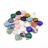Joyas de piedras preciosas colgante, Piedra natural, Corazón, diferentes materiales para la opción & unisexo, más colores para la opción, 15x17mm, Vendido por UD
