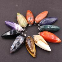 Joyas de piedras preciosas colgante, Piedra natural, diferentes materiales para la opción & unisexo, más colores para la opción, 20x50mm, Vendido por UD