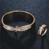 Cubic Zirconia Micro Pave Brass Jewelry Sets, plated & micro pave cubic zirconia & for woman, 60mm, US Ring 
