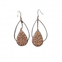 Zinc Alloy Drop Earring, with Crystal, handmade, for woman 60mm 