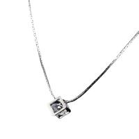 collier de Stras en alliage Zinc, alliage de zinc, pour femme & avec strass, argent Environ 45 cm, Vendu par PC