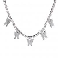 collier de Stras en alliage Zinc, alliage de zinc, papillon, pour femme & avec strass, plus de couleurs à choisir cm, Vendu par PC
