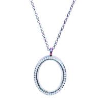 Floating Charm Necklace, Zinc Alloy, plated, Unisex & with rhinestone, mixed colors cm 