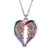 Wing Shaped Zinc Alloy Pendants, Angel Wing, colorful plated, mixed colors 