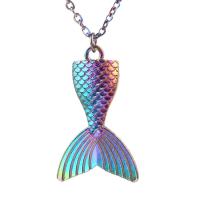 Zinc Alloy Jewelry Pendants, Mermaid tail, colorful plated, Unisex, mixed colors cm 