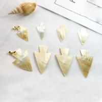 Brass Shell Pendants, Yellow Shell, with Brass, arrowhead, gold color plated, fashion jewelry yellow 