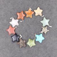 Gemstone Necklaces, Natural Stone, with leather cord, Star & Unisex Approx 14.96 Inch 