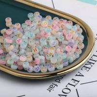 Acryl Alphabet Perlen, flache Runde, glänzend & Emaille, keine, 4x7mm, ca. 500G/Tasche, verkauft von Tasche