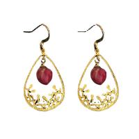 Resin Zinc Alloy Earring, with Resin, gold color plated, fashion jewelry, mixed colors, 40mm 