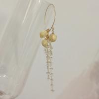 Fashion Fringe Earrings, Zinc Alloy, with Crystal & Resin, gold color plated, fashion jewelry, mixed colors, 99mm 