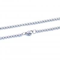 Stainless Steel Chain Necklace, 304 Stainless Steel, plated, fashion jewelry 3mm .62 Inch 