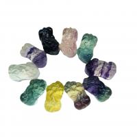 Natural Fluorite Pendant, Carved, for wire wrapped pendant making & no hole, mixed colors   