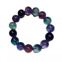 Natural Fluorite Bracelet, polished, fashion jewelry, mixed colors, 13mm .5 Inch 