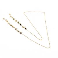 Crystal Glasses Chain, with Zinc Alloy, plated, anti-skidding & Unisex Approx 27.5 Inch 