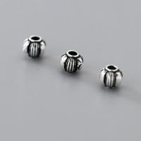 Sterling Silver Spacer Beads, 925 Sterling Silver, Drum, silver color plated Approx 1.7mm 