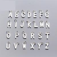 Sterling Silver Letter Pendants, 925 Sterling Silver, Alphabet Letter silver color, 14*2mm,15*2mm 