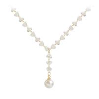 Кристалл ожерелье, титан, с Кристаллы & Пластиковая жемчужина, Женский, разноцветный, длина:Приблизительно 45 см, продается PC