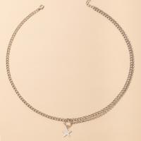 Zinc Alloy Necklace, Unisex, silver color Approx 45 cm 