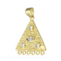 Brass Pendant Findings, gold color plated, DIY & micro pave cubic zirconia, golden 