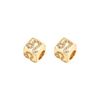Cubic Zirconia Micro Pave Brass Beads, gold color plated, fashion jewelry & micro pave cubic zirconia, golden 