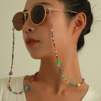 Seedbead Glasses Chain, with Polymer Clay & Zinc Alloy, plated, fashion jewelry .5 Inch 