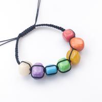 Pulseras de Gemas Estilo Woven Ball, Piedras preciosas, con cordón de nylon, pulido, Ajustable & unisexo, colores del arco iris, 8-12mm, longitud:aproximado 7.28 Inch, Vendido por UD