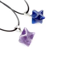 Gemstone Necklaces, Natural Stone, with leather cord, 3D effect & Unisex 14mm Approx 17.72 Inch 