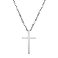 Titanium Steel Jewelry Necklace, Cross, Unisex Approx 23.6 Inch 