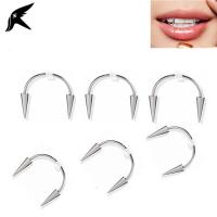 Stainless Steel Lip Ring, plated, Unisex 