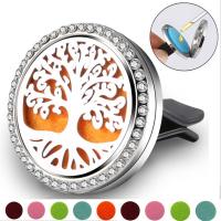 Stainless Steel Car Vent Clips Air Freshener, with Zinc Alloy, plated & with rhinestone & hollow, 30mm 