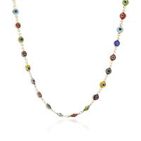 Ожерелье ручной латунные, Латунь, плакирован золотом, Женский & эмаль, длина:Приблизительно 15.74 дюймовый, продается PC