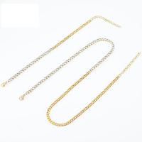 Stainless Steel Chain Bracelets, with 1.97inch extender chain, 18K gold plated & for woman & with rhinestone Approx 17.72 Inch, Approx 6.3 Inch 