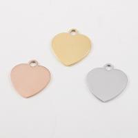 pendentifs de cœur en inox , acier inoxydable, coeur, poli, DIY, plus de couleurs à choisir Environ 3mm, Vendu par PC