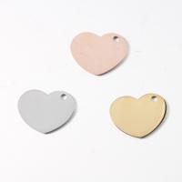 pendentifs de cœur en inox , acier inoxydable, coeur, poli, DIY, plus de couleurs à choisir Environ 2mm, Vendu par PC