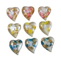 Fashion Resin Cabochons, with Dried Flower & Gold Foil & Shell, Heart, no hole Approx 