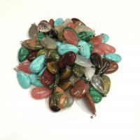Gemstone ювелирные изделия Кулон, Природный камень, Каплевидная форма, полированный, различные материалы для выбора & Мужская, Много цветов для выбора продается PC
