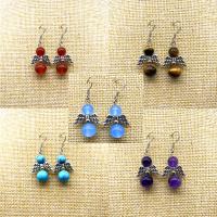 Gemstone Drop Earring, Natural Stone, with Stainless Steel, platinum color plated & for woman 40mm 