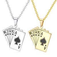 Stainless Steel Jewelry Necklace, Poker, plated .65 Inch 