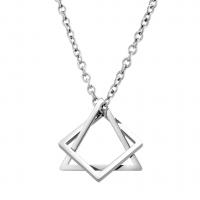 Zinc Alloy Necklace, Triangle, plated, Unisex & hollow Approx 23.6 Inch 