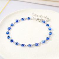 Evil Eye Jewelry Bracelet, Zinc Alloy, with Resin, plated, fashion jewelry & for woman, 90mm 