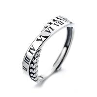 Стерлингового серебра кольцо, Серебро 925 пробы, Регулируемый & Женский, серебряный, продается PC