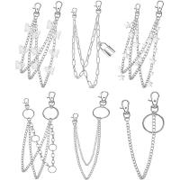 Zinc Alloy Waist Chain, 6 pieces & multifunctional & Unisex 