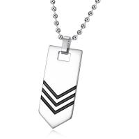 Stainless Steel Jewelry Necklace, silver color plated & enamel, silver color .62 Inch 