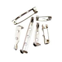 304 Stainless Steel Brooch Findings, silver color plated, DIY silver color, 14-40mm 