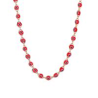 Stainless Steel Chain Necklace, Resin, with 304 Stainless Steel, with 1.97 extender chain, Galvanic plating, evil eye pattern & for woman & enamel .32 Inch 