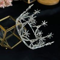 Bridal Tiaras, Zinc Alloy, silver color plated, with rhinestone 
