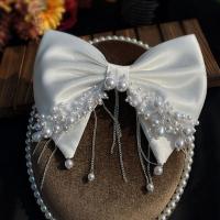 Bridal Hair Clip, Cloth, with Plastic Pearl, handmade, for bridal 