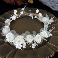 Bridal Hair Wreath, Cloth, handmade, for bridal, white, 200mm 
